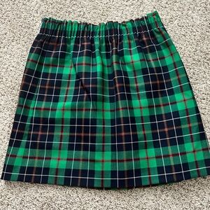 JCrew Christmas plaid paper bag waist skirt. Size 0